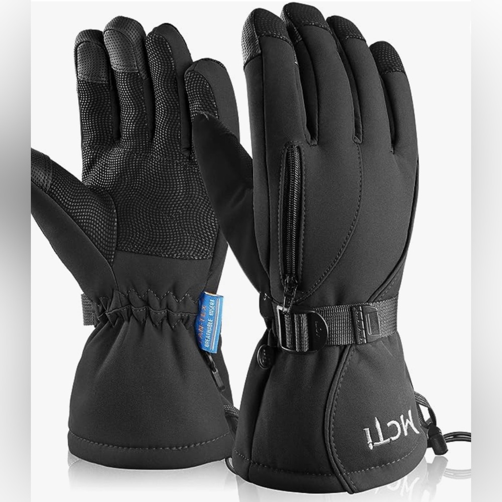 NWT Waterproof Mens Ski Gloves Winter Warm 3M Thinsulate, IN GREY OR BLACK